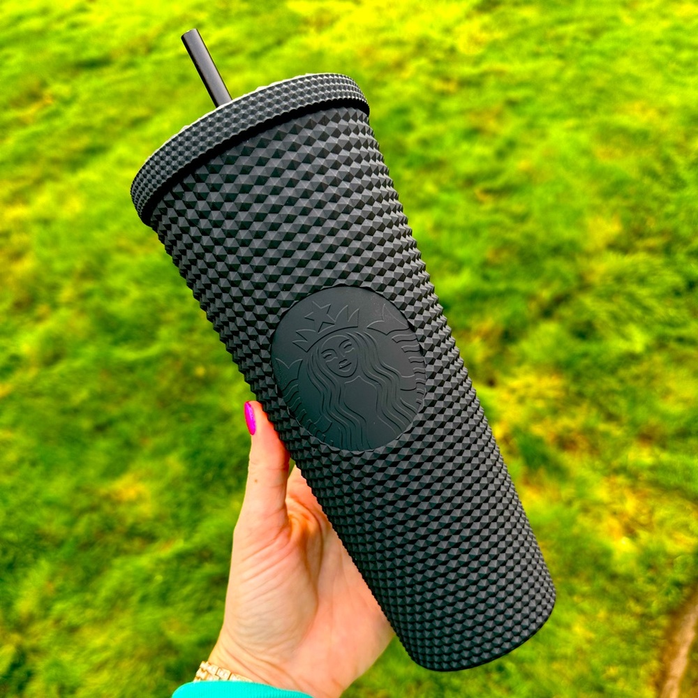 🖤 Studded Matte black Starbucks tumbler 🖤